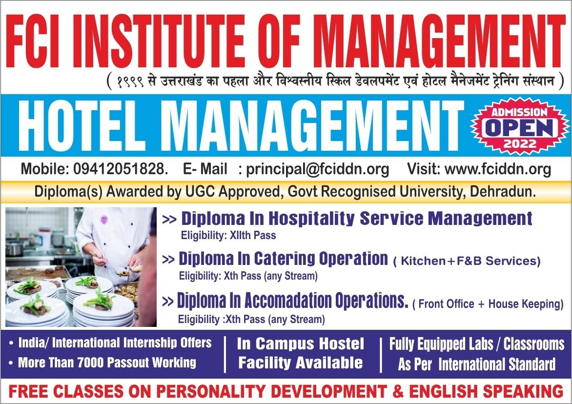Admission open in Short... - FCI Institute of Management | Facebook
