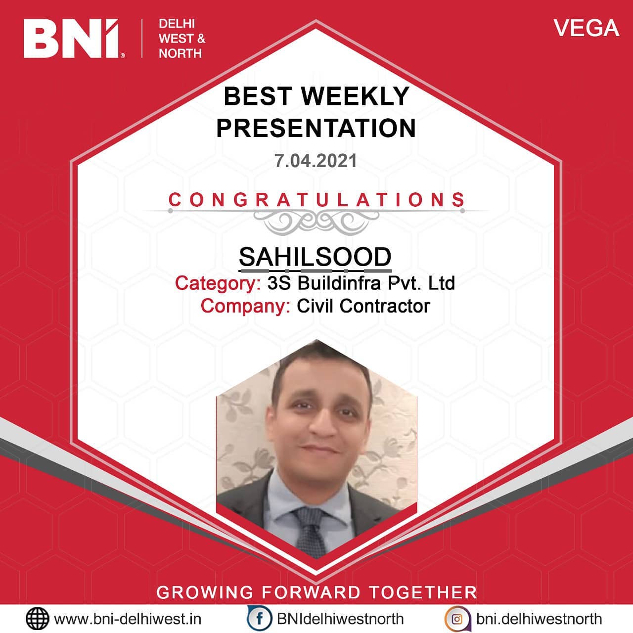 BNI New Delhi - Congratulations to Mr Sahil Sood for... | Facebook