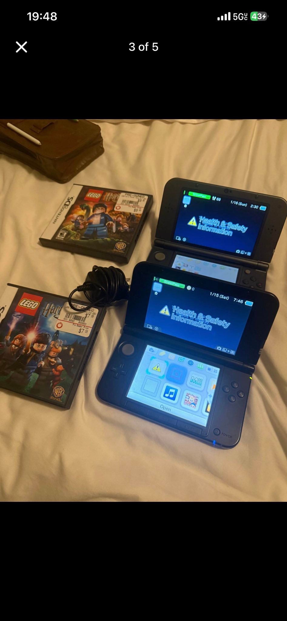 Got these 2 3ds XL for $240.. 19:48 X 5G 5G 43+ 3of5 3 3of5 5