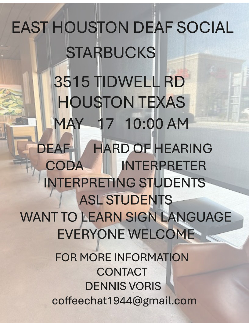 Houston ASL Interpreter Student Association | Join us at Starbucks for ...