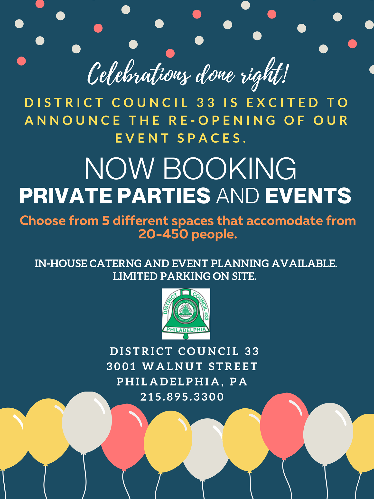 AFSCME DISTRICT COUNCIL 33 - Our beautiful, newly renovated event ...
