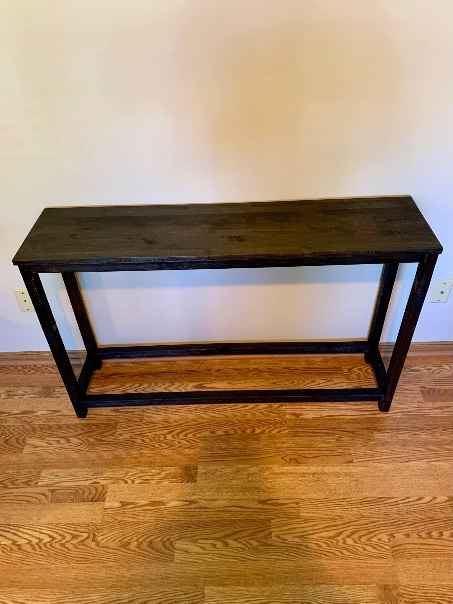 Console / Entry Table (4 ft. Wide) NEW Custom Handbuilt in Dark Walnut ...