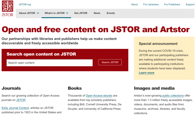 BUU Research - 🔥JSTOR เปิดแพลตฟอร์ม OPEN และ FREE CONTENT... | Facebook
