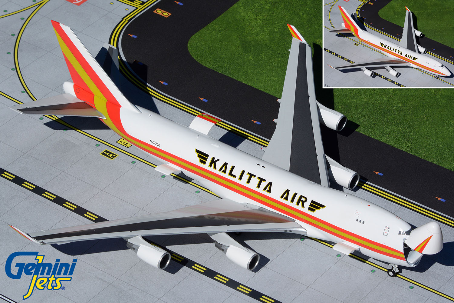 The GeminiJets Atlas Air B747-8F features optional nose cargo