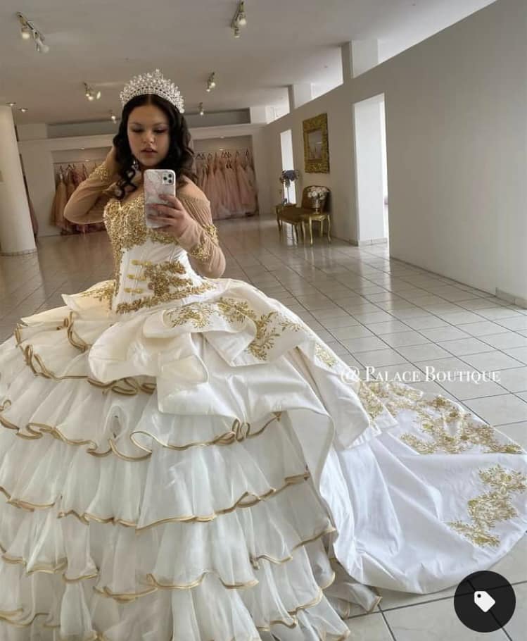 white and gold charro quince dress Where to find all dresses for quinceanera stretch jersey
