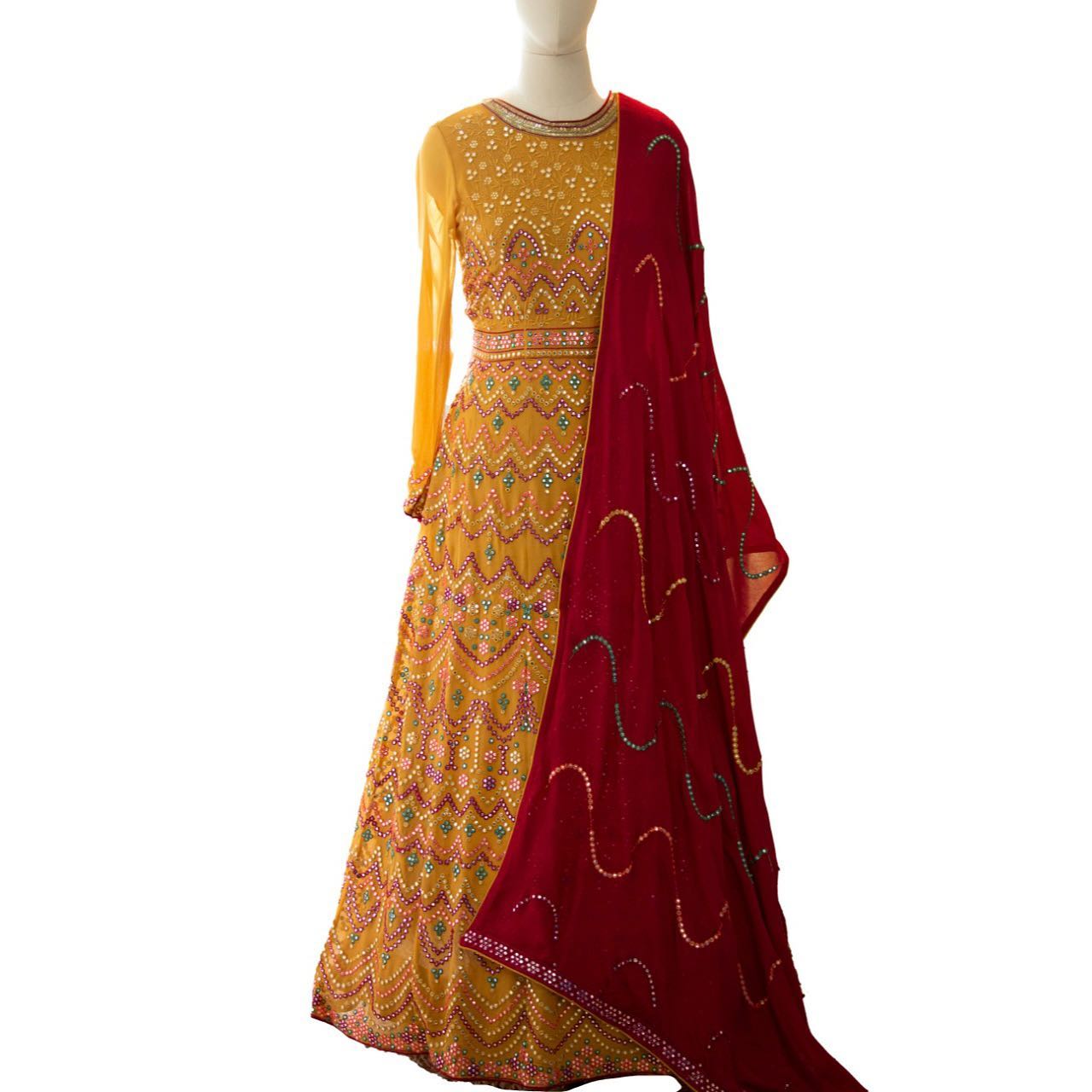 Manjini - Georgette Gown with Resham and Patra work.. DM...