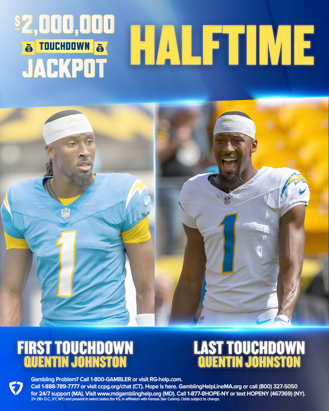 FanDuel - $2 MILLION TD JACKPOT HALFTIME UPDATE 🚨 Quentin Johnson is ...
