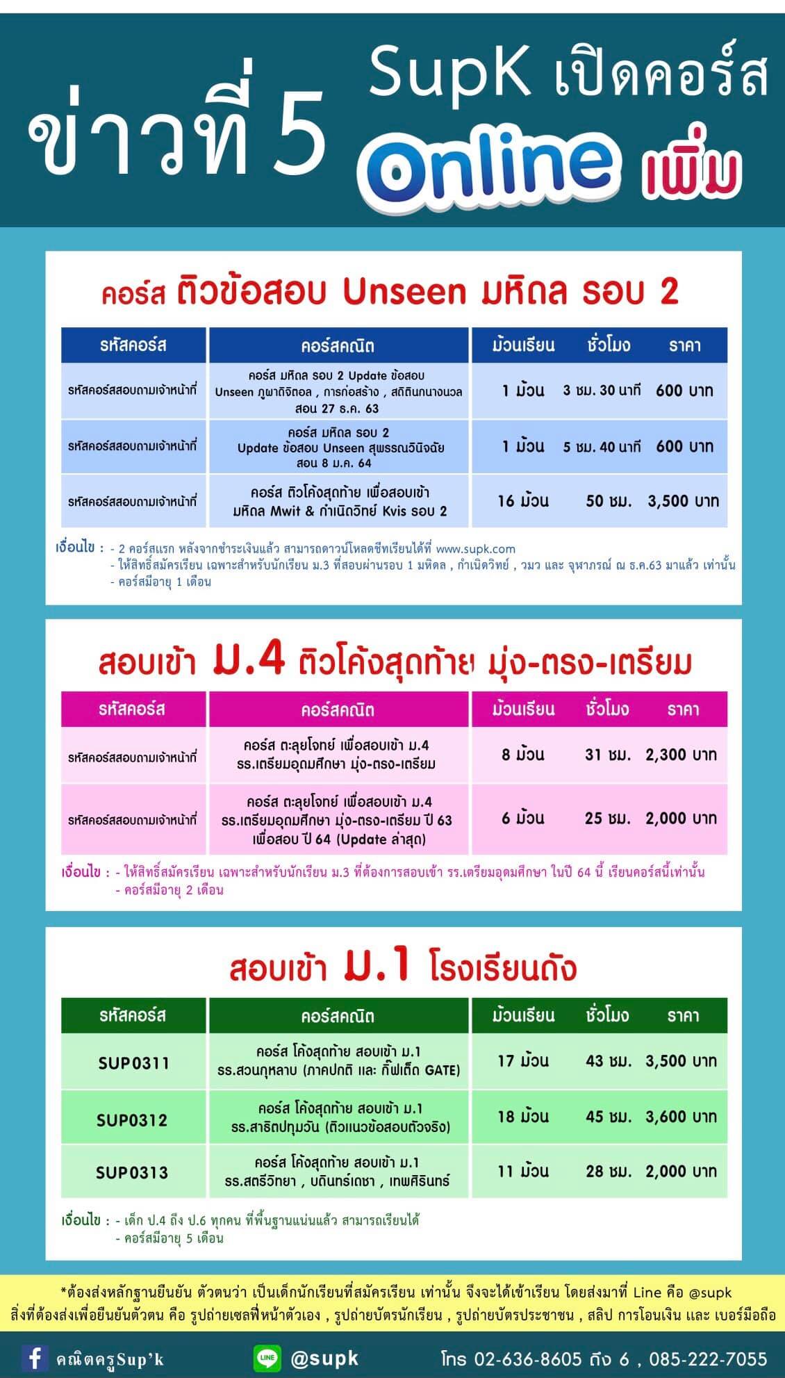 คณิตครูSup'k - คณิตครูSupK เปิดคอร์ส Online ใหม่ เพิ่มเติม... | Facebook