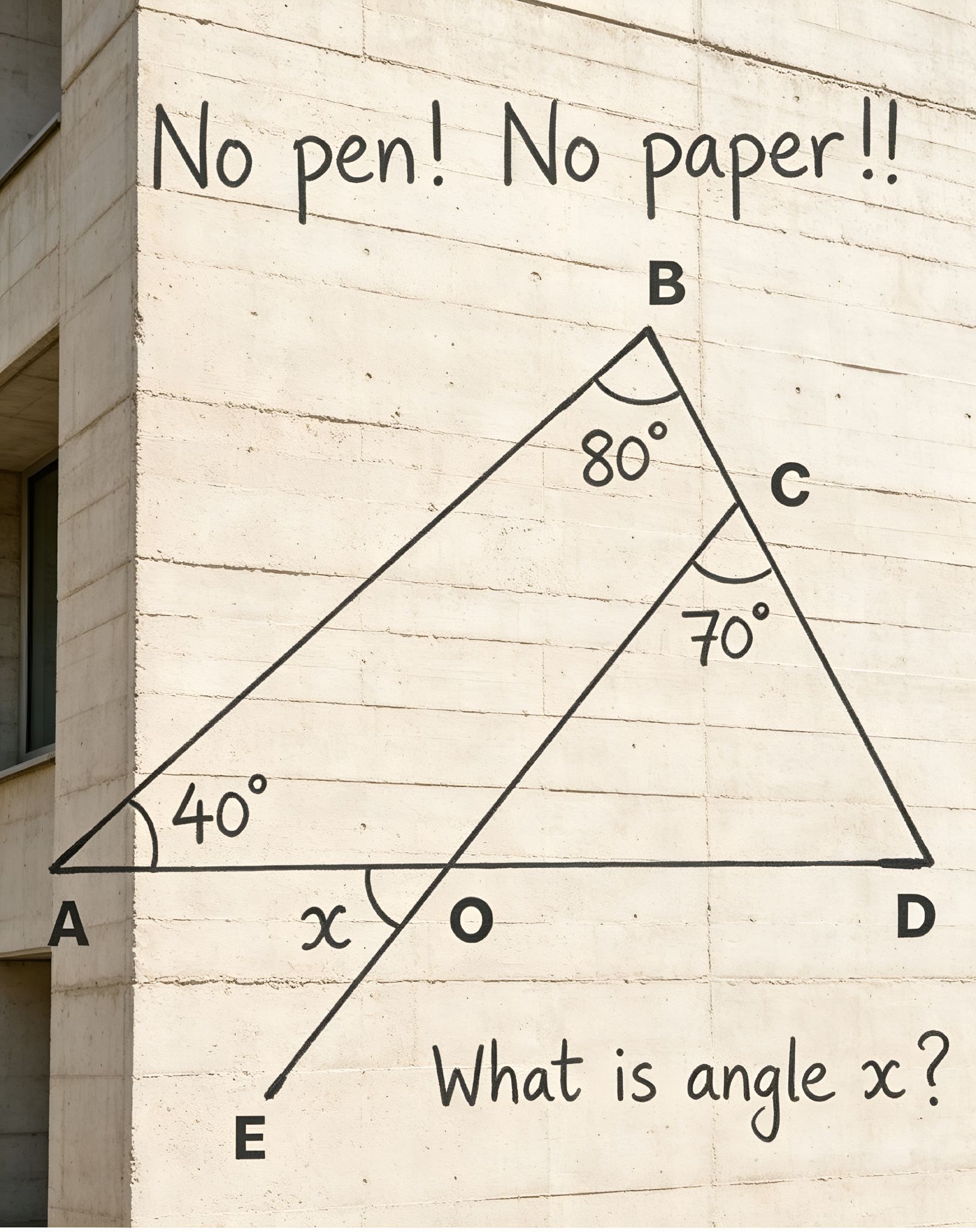 No Pen! No Paper!! — What Is Angle x? Nopen!Nopaper!! No No pen