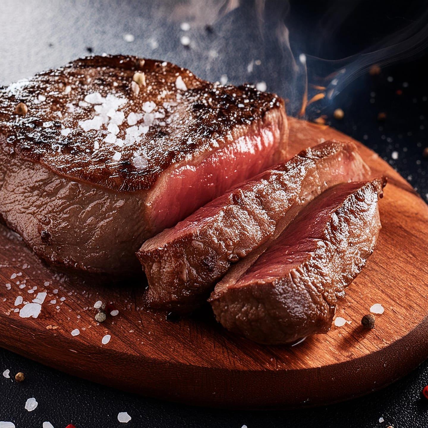 Perfectly seasoned steak cooked medium steak cutting ASMR with knife # ...