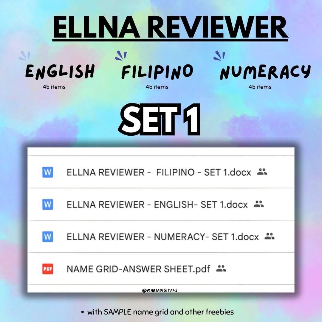 Grade 4-Matatag | 📌 Reviewers for ELLNA📌 | Facebook