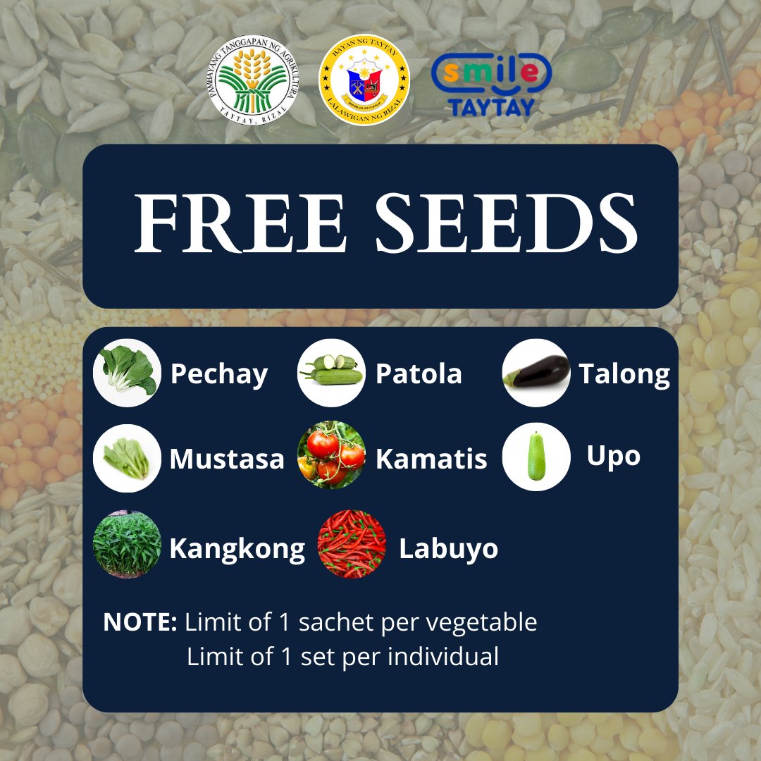 FREE SEEDS Para po sa mga... - Taytay Agriculture Office | Facebook
