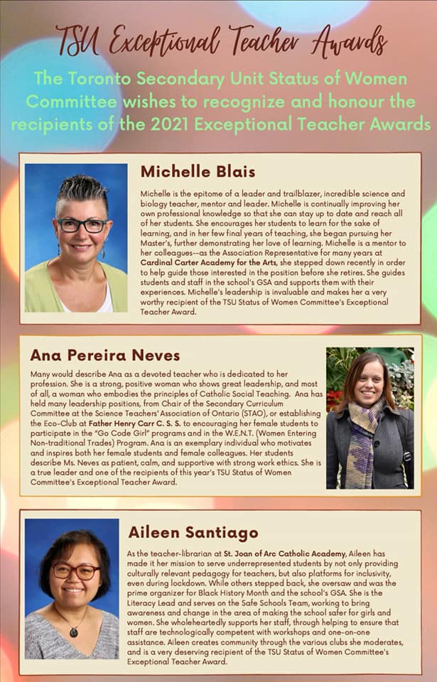 The TSU Status of Women... - OECTA - Toronto Secondary Unit