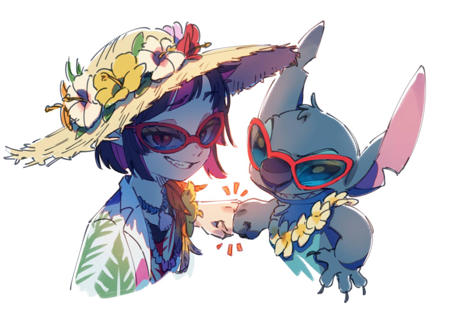 Stitch & Lilia Vanrouge ?? © うかた • Pixiv #twistedwonderland 