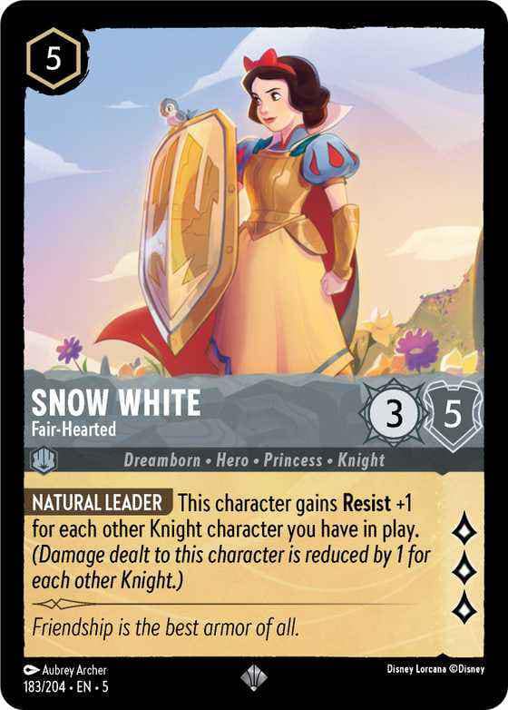 lorcana knight cards - Shimmering Skies - Dopey - Apprentice (Common) you may draw a card 002-176 Cinderella - Knight in