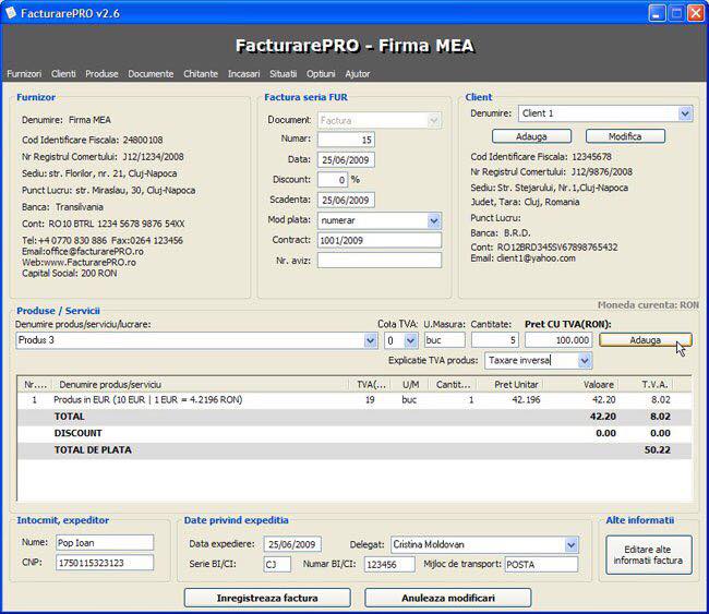 Program Facturare FacturarePRO