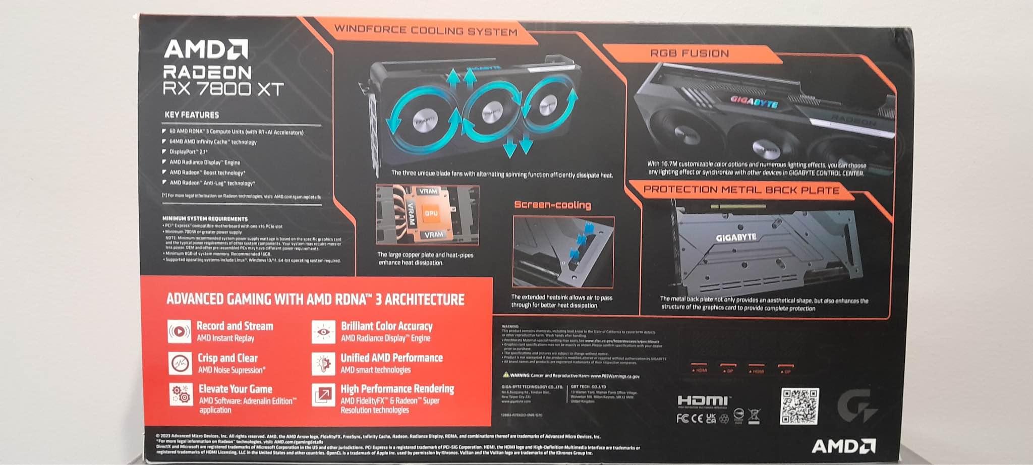 Second Hand AMD Radeon rx 7800 xt Gigabyte OC Graphics Card price can ...