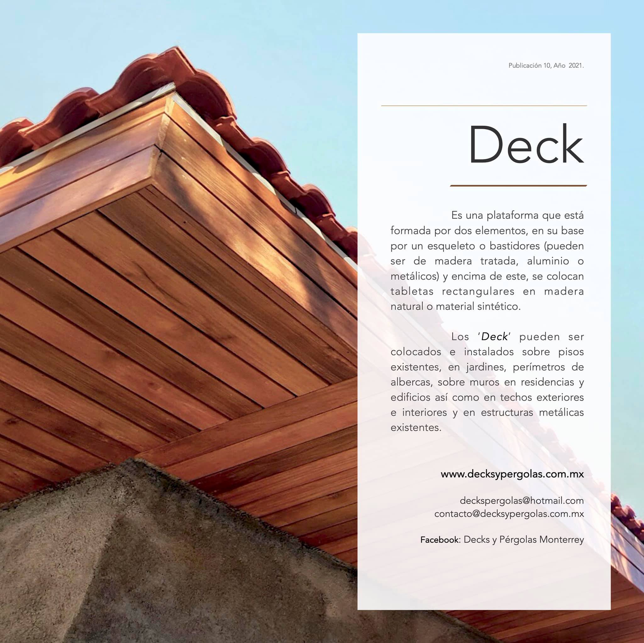 Definición de un DECK Es... - Decks y Pérgolas Monterrey | Facebook