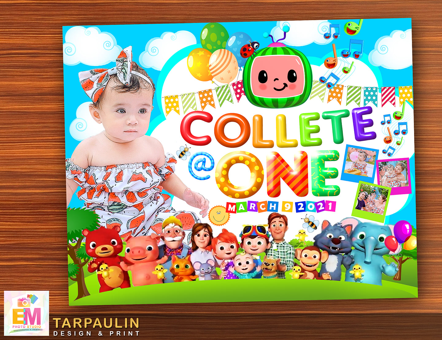 Em Photo Studio - Danao City - Birthday Tarp Collete 1st Birthday Theme ...
