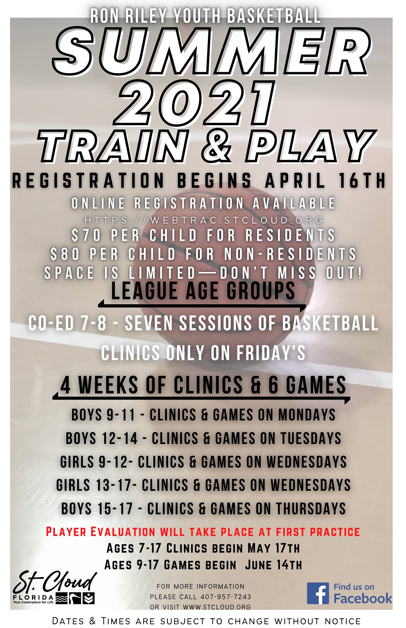City - 🏀🏀Registration for the Summer 2021 Ron Riley Youth Basketball ...