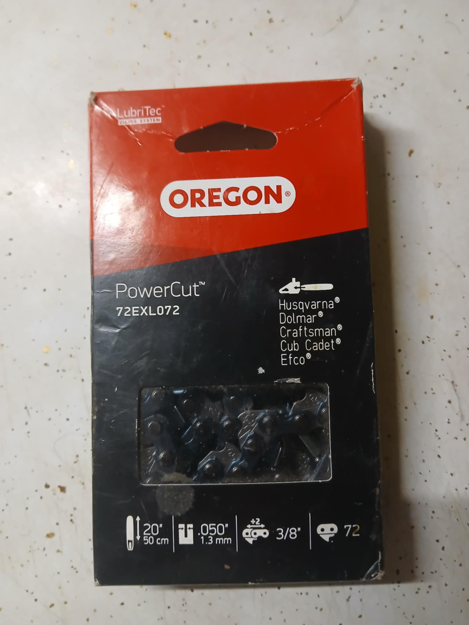 Solid Carbide Chainsaw Chain - 0.325" Pitch, 0.050" Gauge, Any Length (Type 20). No Coated Junk. Fits Husqvarna, Oregon, Stihl.