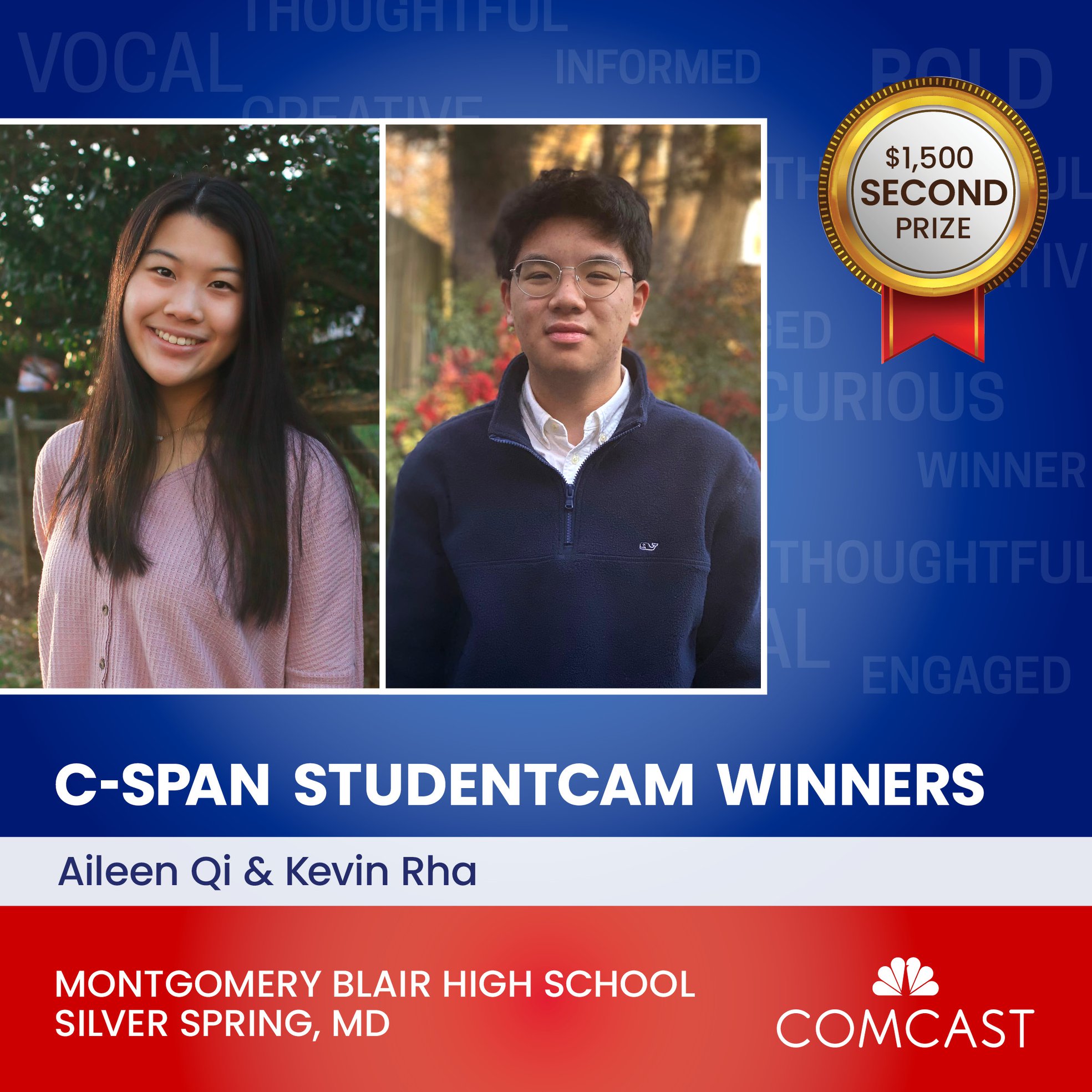 Congrats to Aileen Qi & Kevin Rha... - C-SPAN StudentCam | Facebook