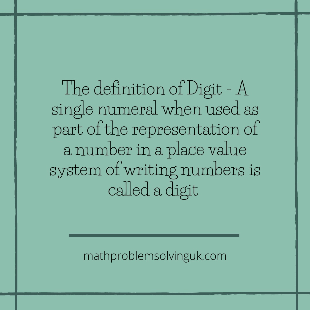 The definition of Digit - A single... - Math Problem Solving | Facebook