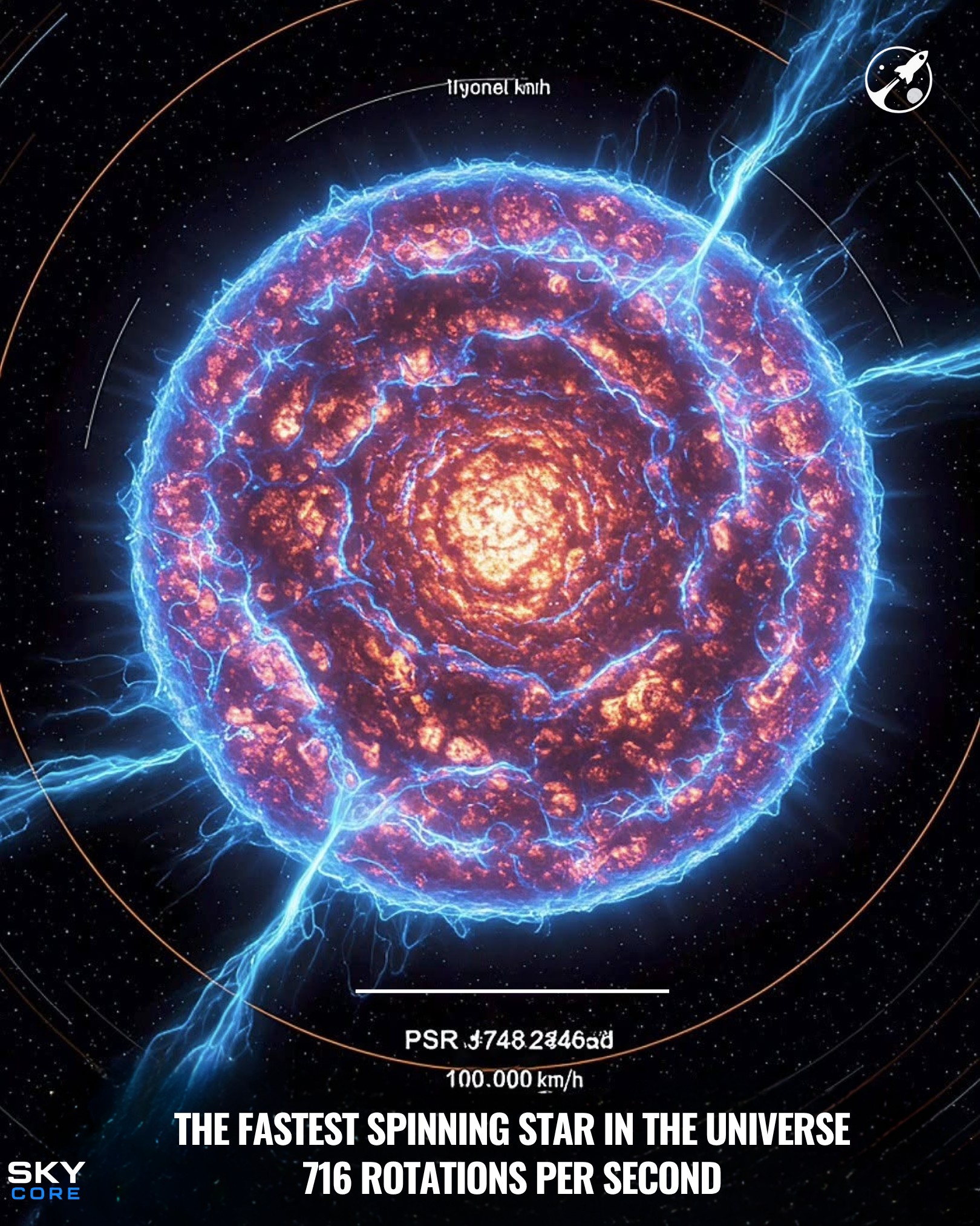 The fastest spinning celestial object in the universe is a Neutron