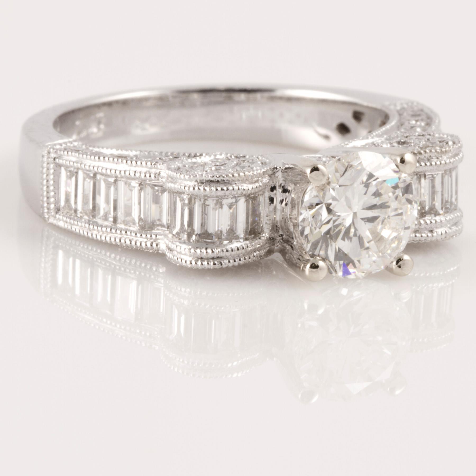 Bob's Coins & Jewelry - This 14kt white gold filigree engagement ring ...