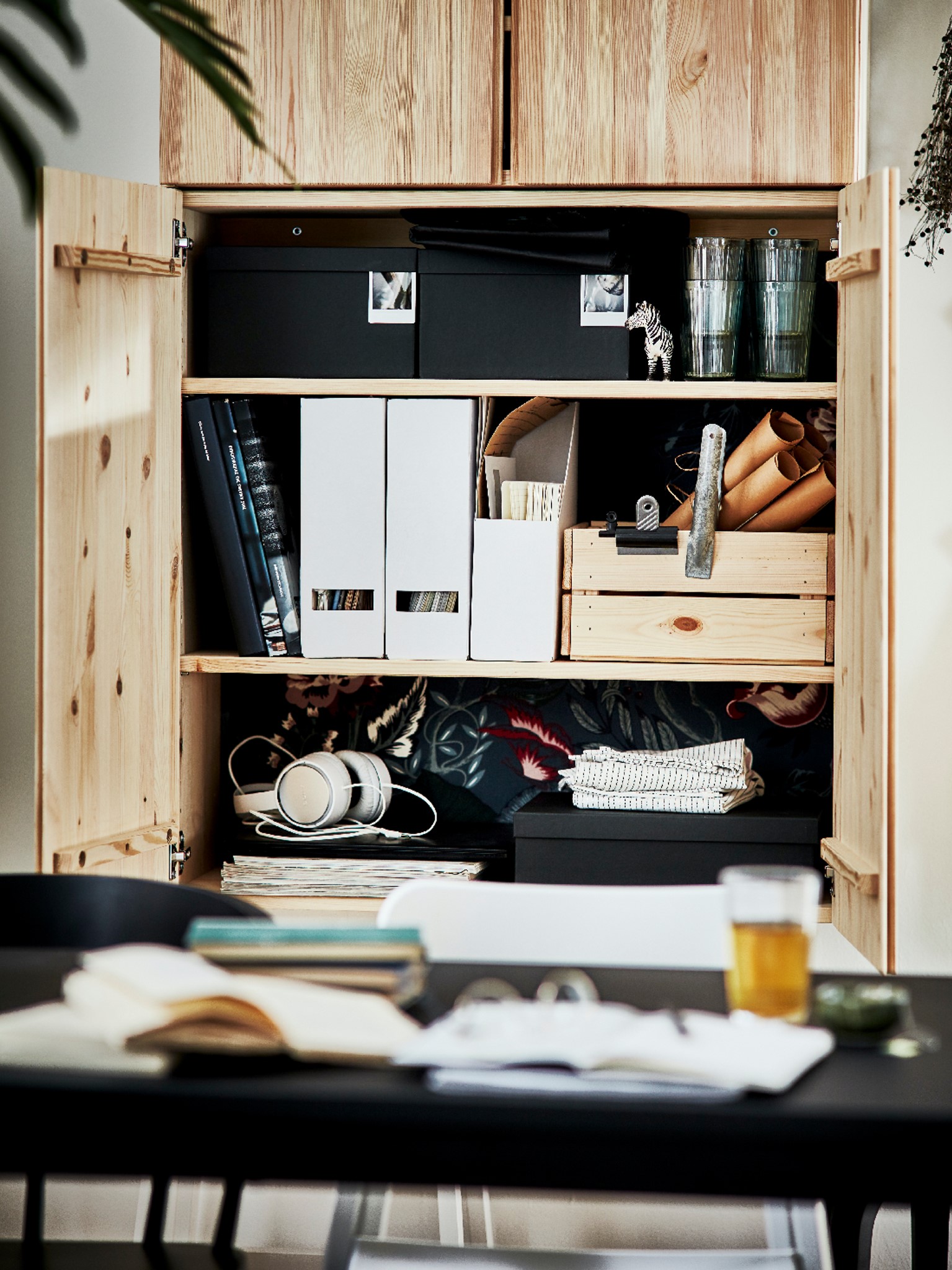 IKEA - Bulkier items like folders and boxes go into IVAR shelves, so ...