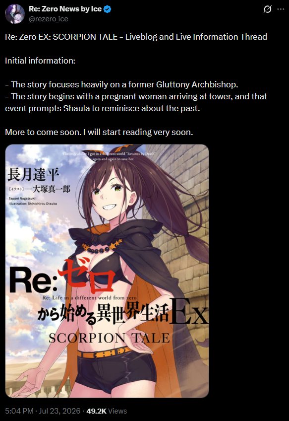 Re:Zero Ex Scorpion Tale summary