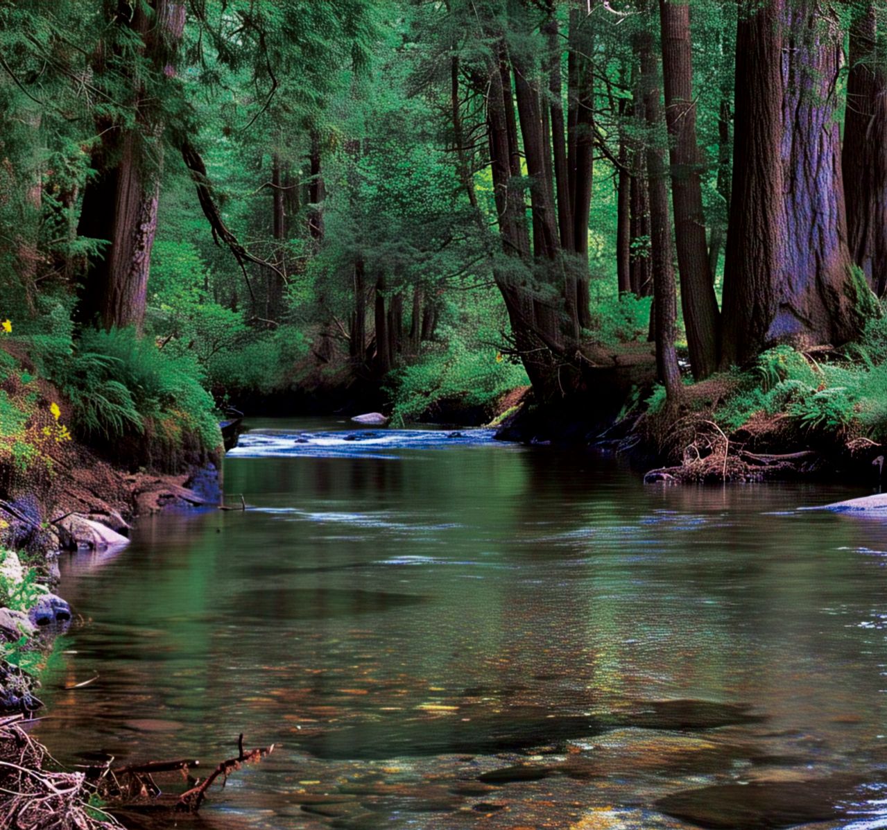 Beautiful mountain view.. river is flowing.. fresh and clean water