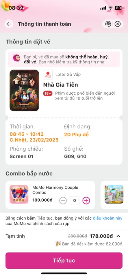 Đặt vé xem phim trên momo | Facebook