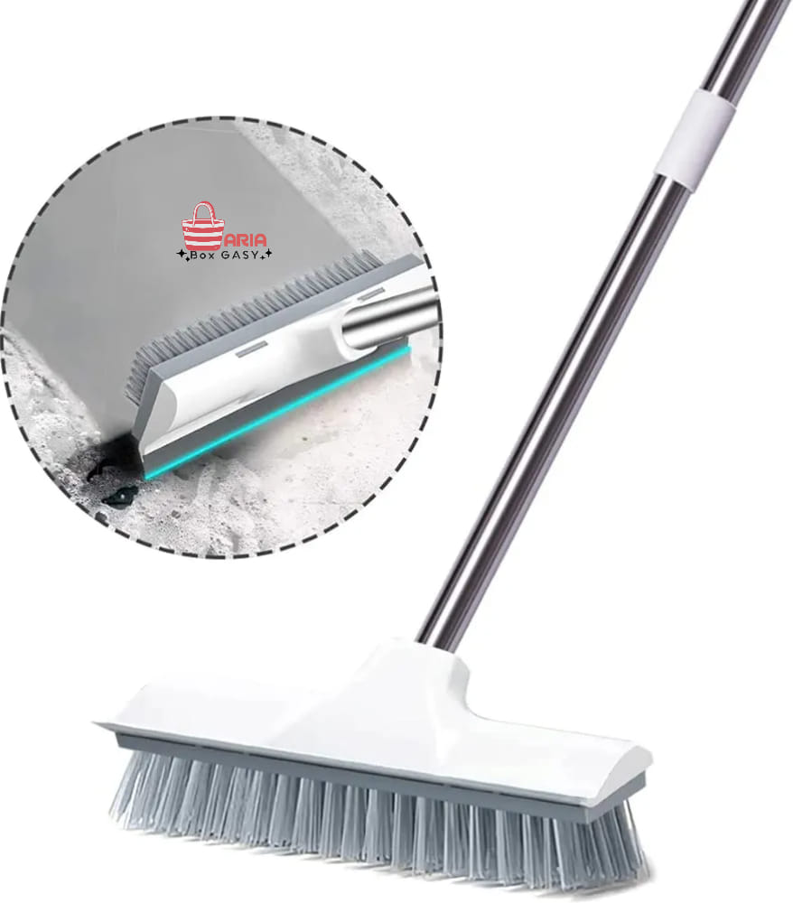 Jehonn Brosse Nettoyage Baignoire Brosse De Nettoyage 2 En 1 JEHONN - Pour Baignoire & Carrelage - Manche Long Télescopique - Têtes Amovibles Brosse Tête éponge Amovible