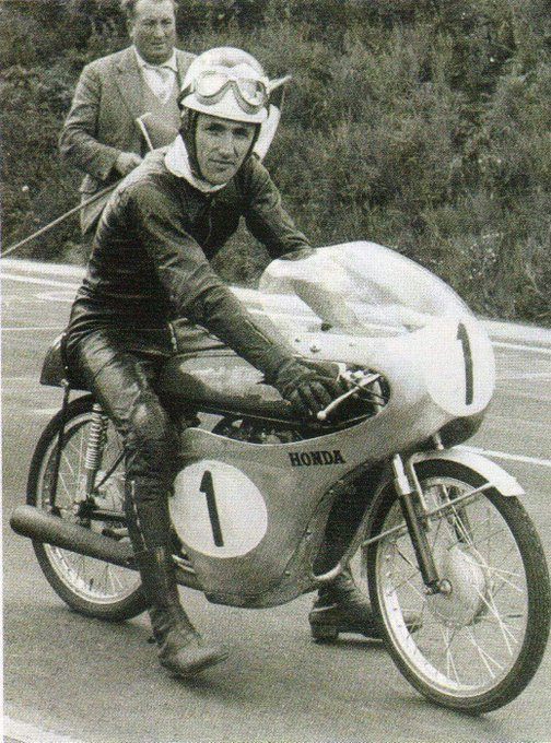 Rare picture of #1 Tom Phillis Honda 50cc RC110, early 1962