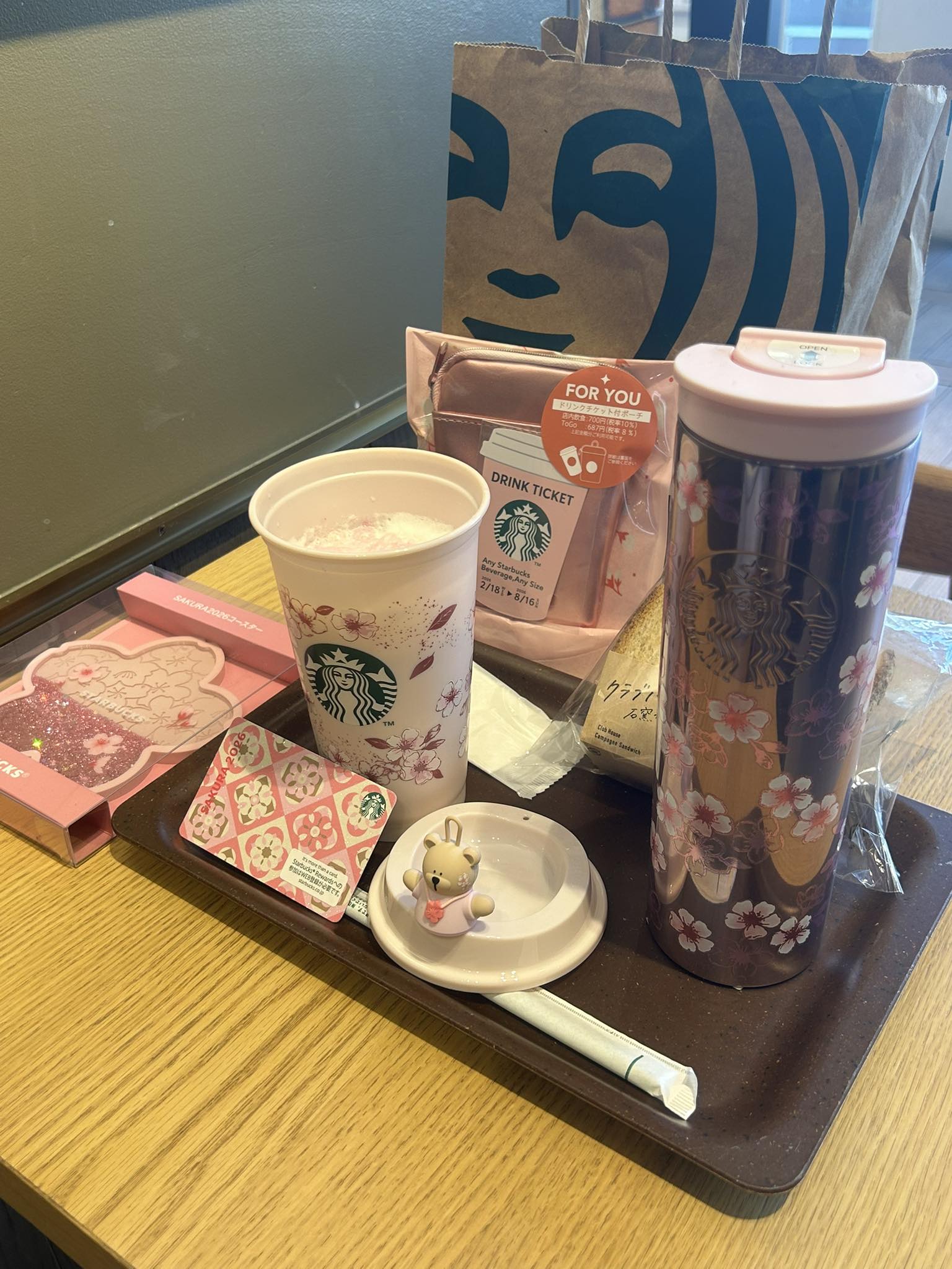 スターバックス SAKURA2026 コースター、キャップベアリスタ キャップ