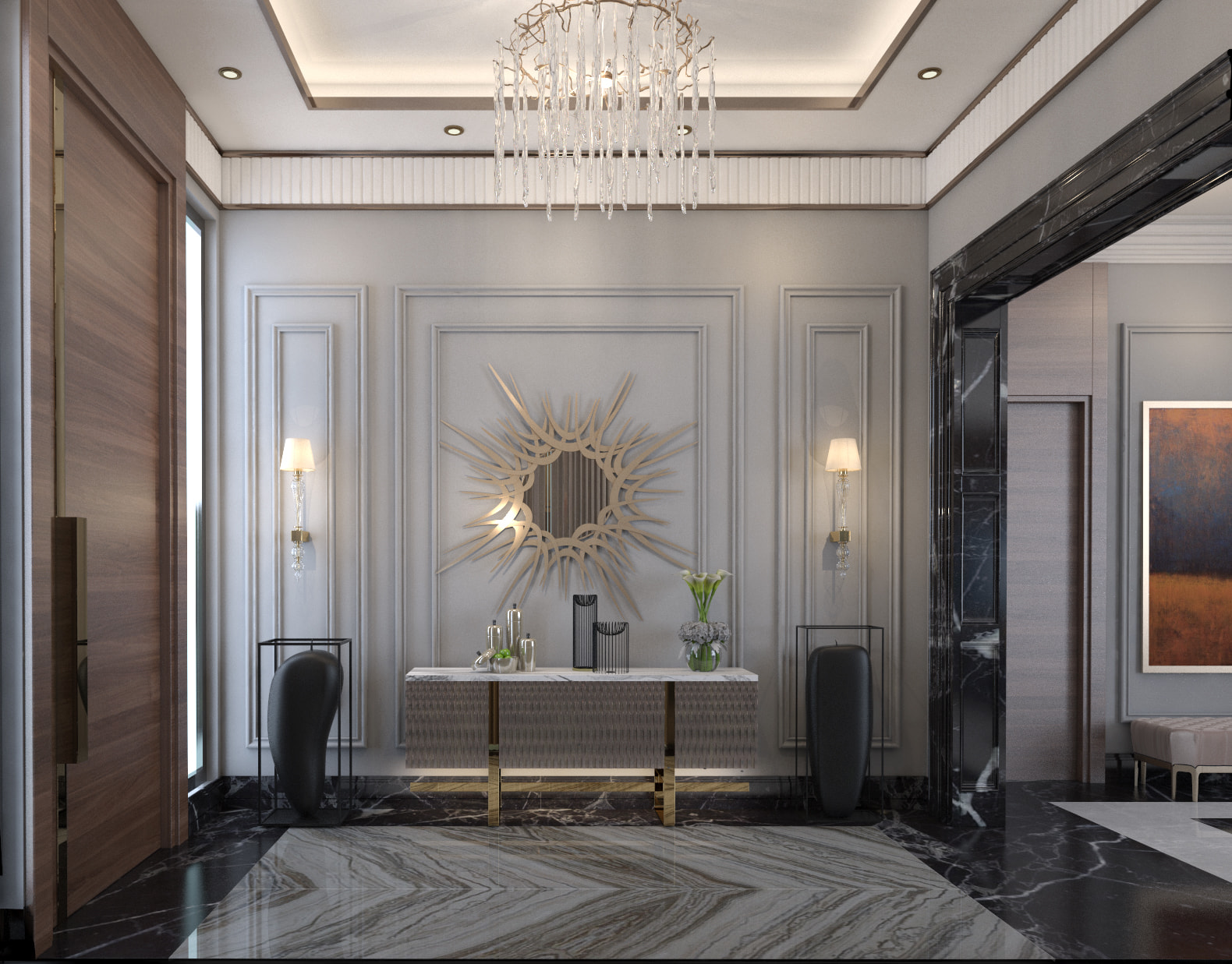 Noor Interiors - Luxury villa Enternce designed by Mohamed...