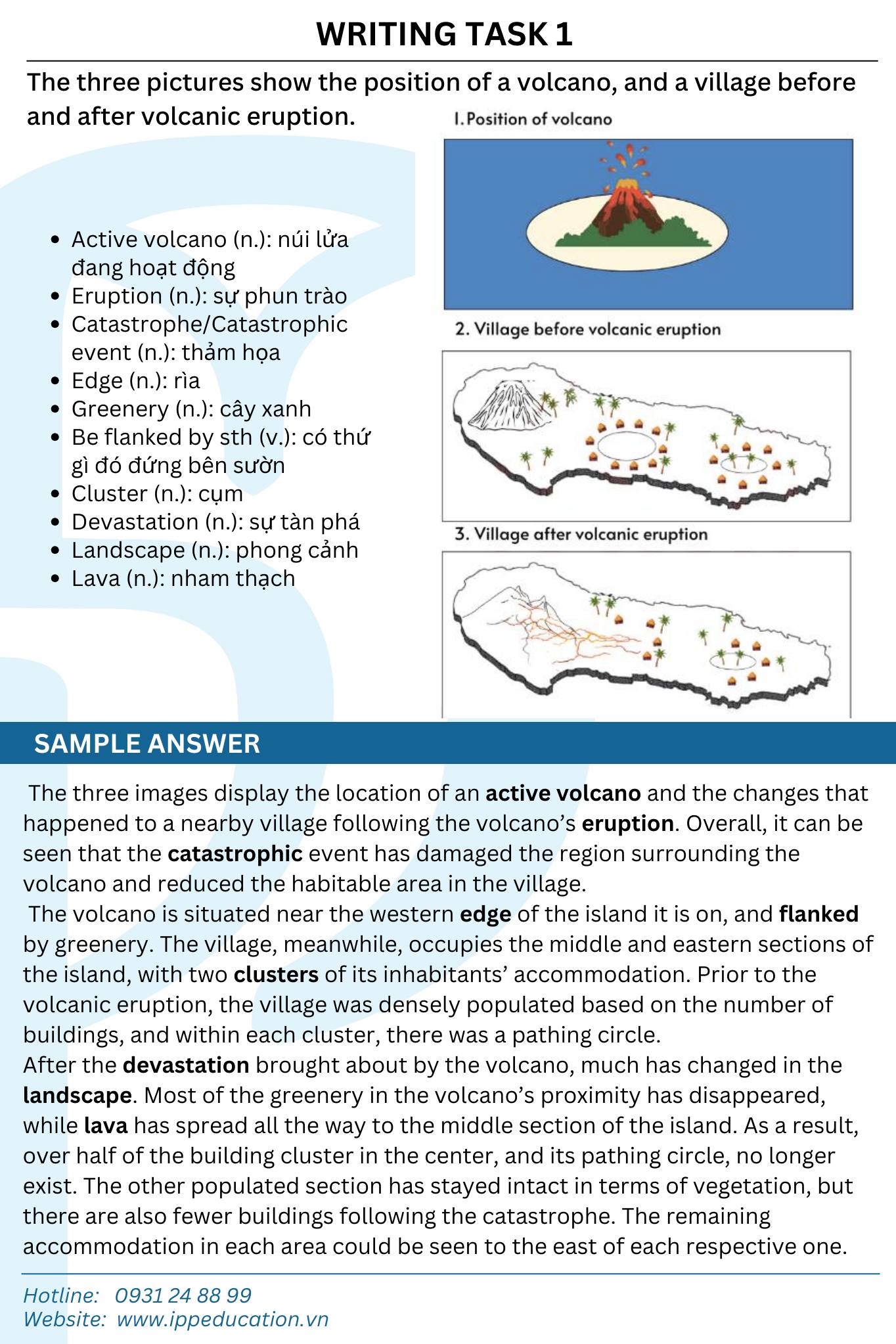 IPP - 🌋 GIẢI ĐỀ PROCESS THI THẬT WRITING TASK 1: NÚI LỬA 🌋 “The three ...