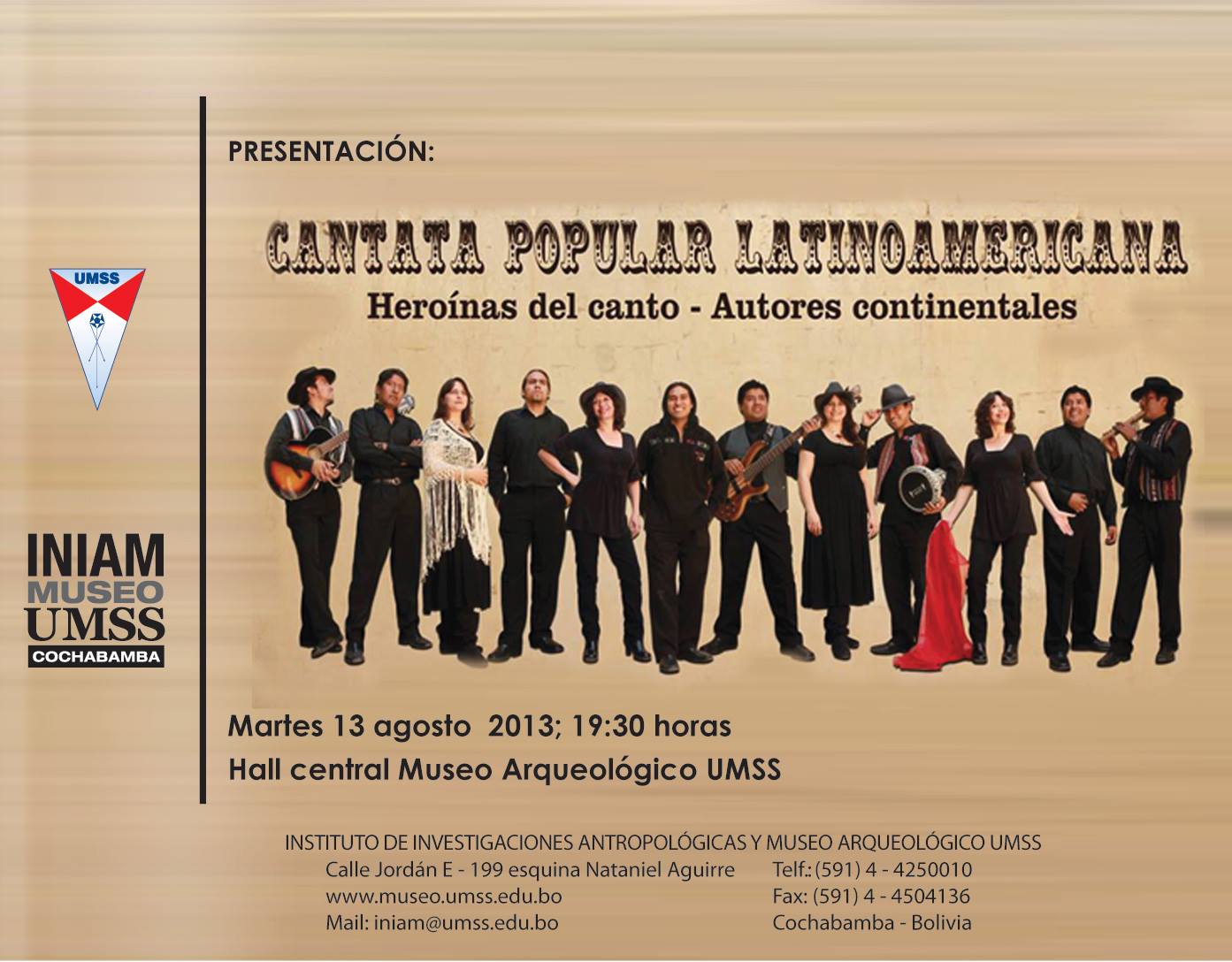 Mañna a las 19:00 horas... - INIAM Museo Arqueológico UMSS