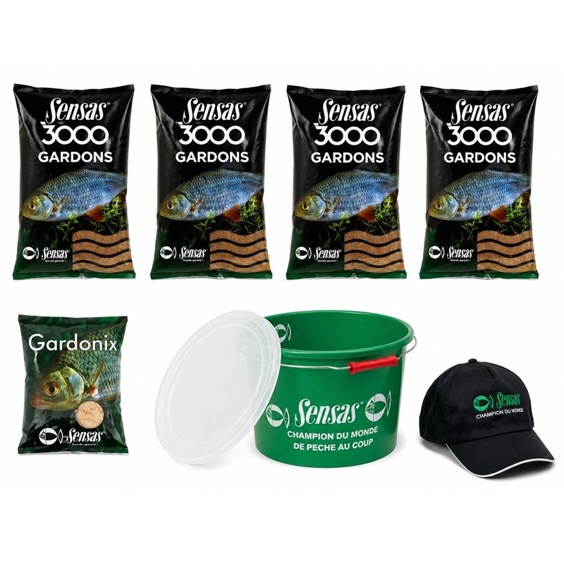 Amorce SENSAS 3000 Super Black Gardon - 1kg - Noir - Eaux Claires - Toutes Saisons - Granulométrie Fine
