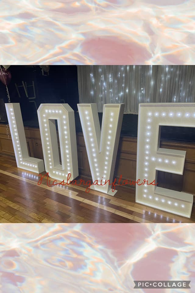 New 4ft Love Sign... - NICS Bargain Flowers & Hire Service | Facebook