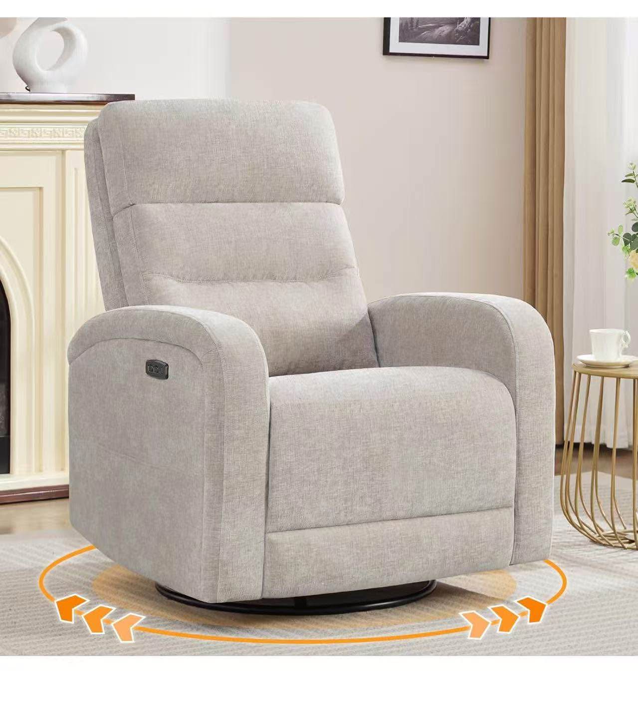 CHITA Power Glider Recliner Chair, 270° Swivel Recliner with USB Ports ...