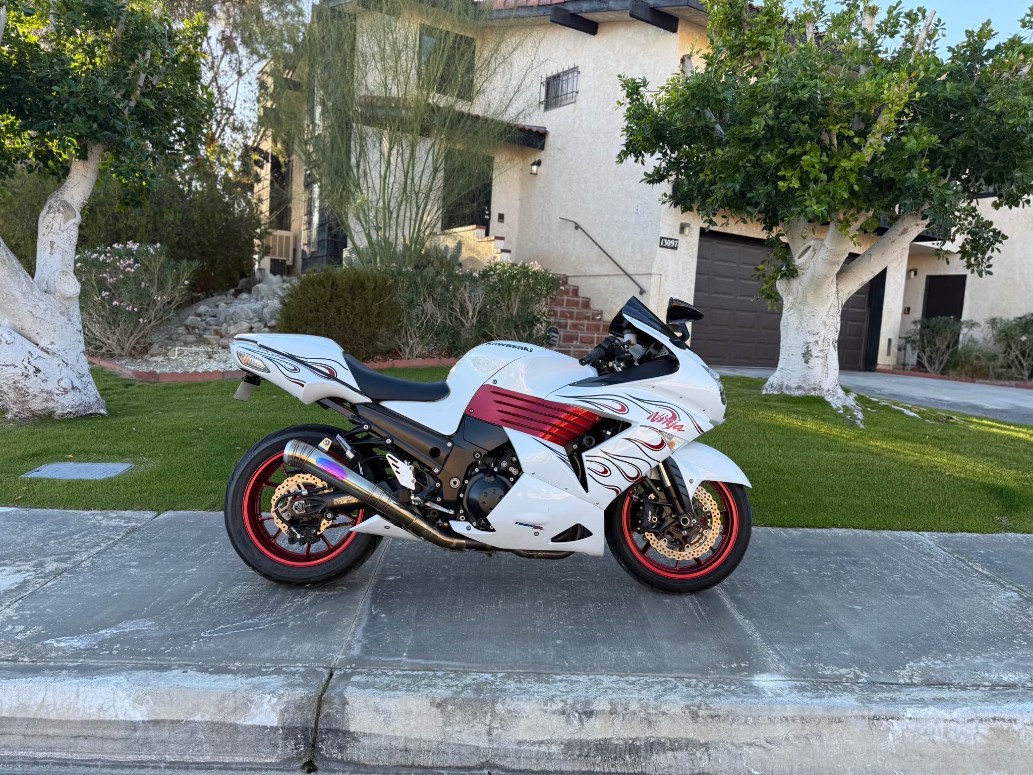 2007 stretched Kawasaki Ninja ZX-14. 37,000 miles. Asking $6,999