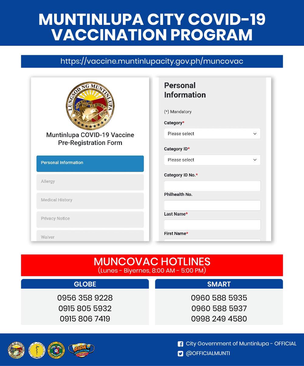 [PRE-REGISTRATIO... - City Government of Muntinlupa - OFFICIAL