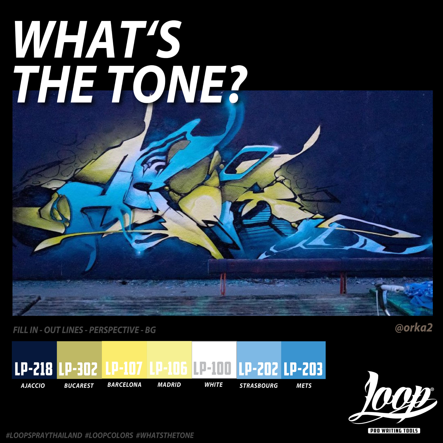 LOOP SprayPaint Thailand - 💙💛 @heliobray 💛💙 #Bray #loopcolors # ...