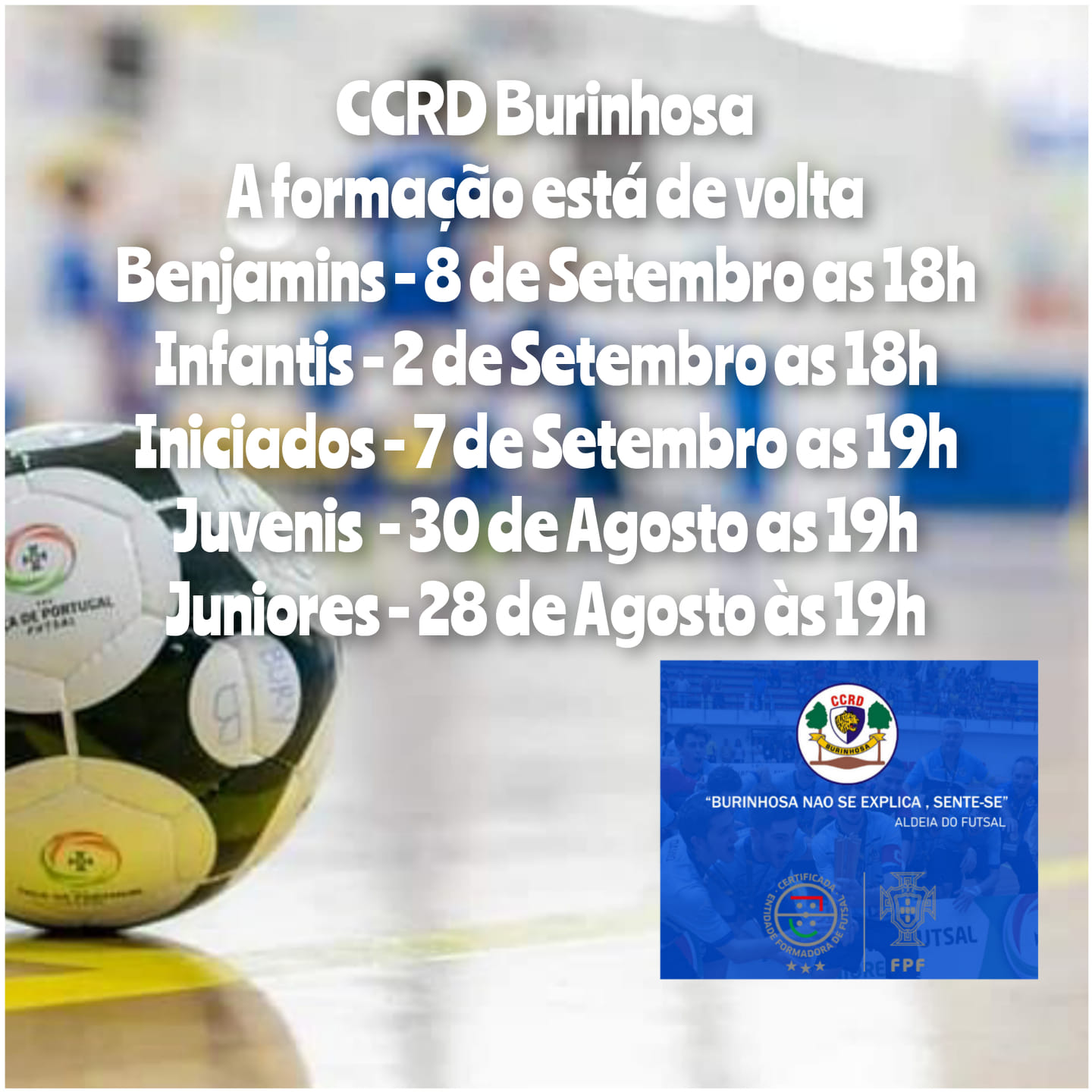 O departamento de formação do CCRD... - Burinhosa Futsal | Facebook