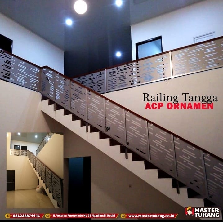 Master Tukang - Railing tangga kombinasi Besi Hollow , ACP...