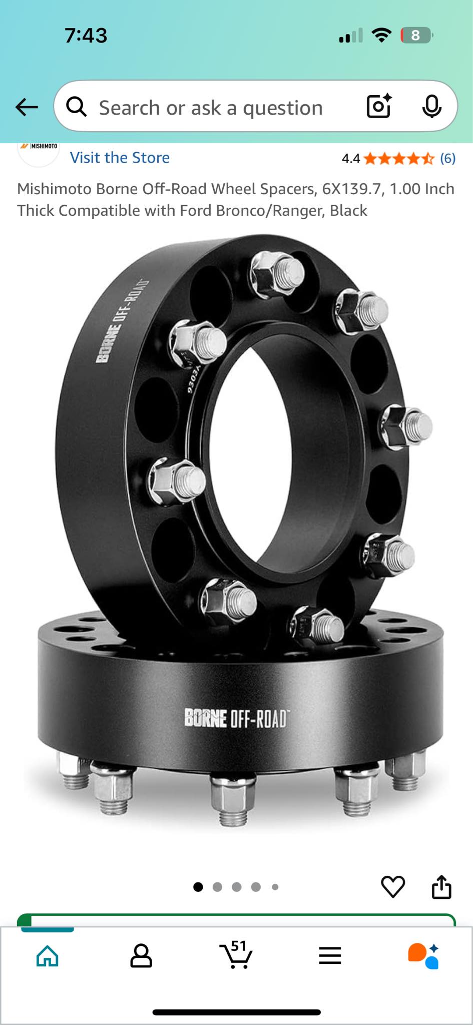 2 Inch Hub Centric Wheel Spacers For 2021+ Ford Bronco & 2019+ Ranger – 6x5.5, 93.1mm CB, Set Of 4