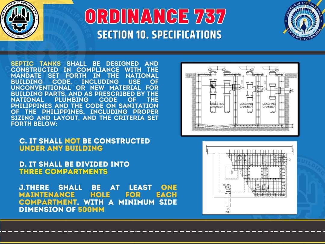 👷🏻‍♀️CITY ORDINANCE 737👷🏼‍♂️ Section 10. Specifications Septic tanks ...