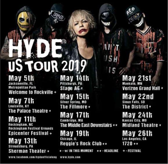 Tickets for HYDE [INSIDE] LIVE 2025 WORLD TOUR are now on sale!